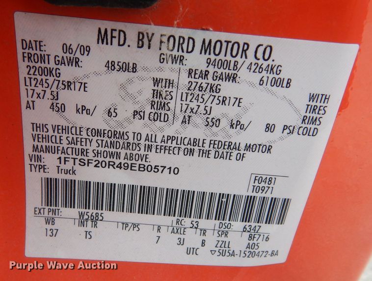 image for item DM3194 2009 Ford F250 Super Duty XL  pickup truck