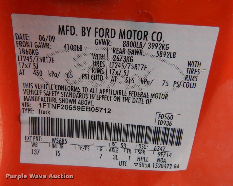 image for item DM3195 2009 Ford F250 Super Duty XL  pickup truck