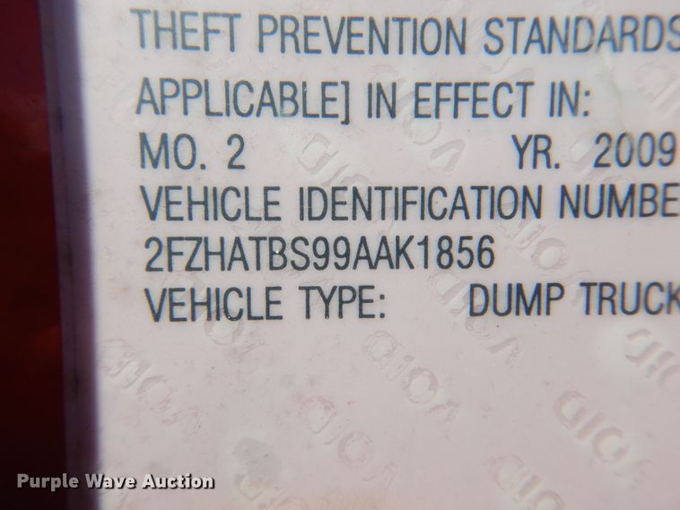 image for item JA9713 2009 Sterling LT7501  dump truck