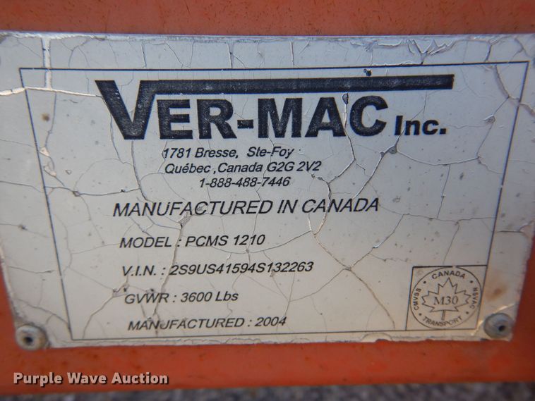 image for item JA9718 2004 Ver-Mac PCMS1210  message board trailer