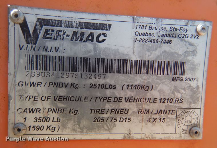 image for item JA9719 2007 Ver-Mac PCMS1210  message board trailer