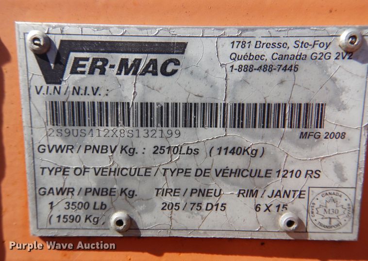 image for item JA9727 2008 Ver-Mac PCMS1210  message board trailer