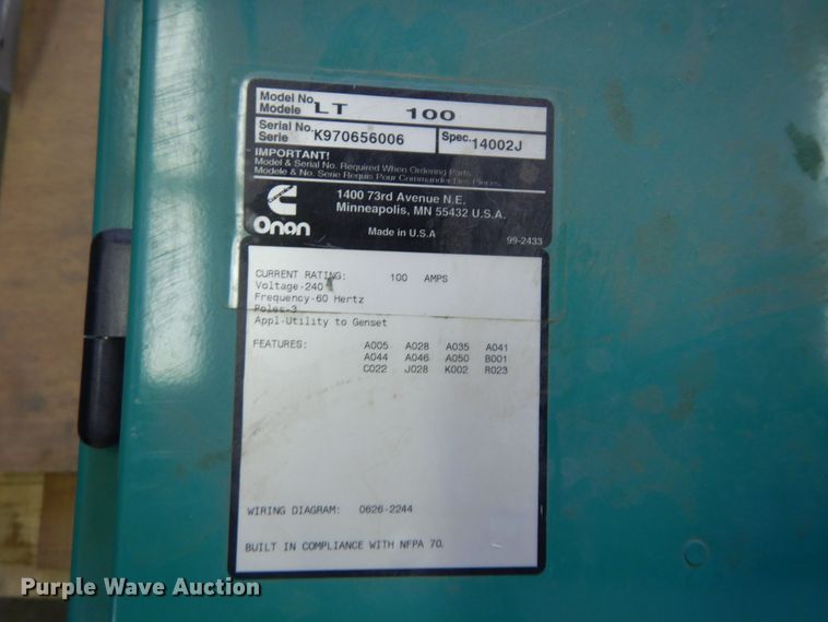 image for item KF9326 Onan 20GGDB  generator