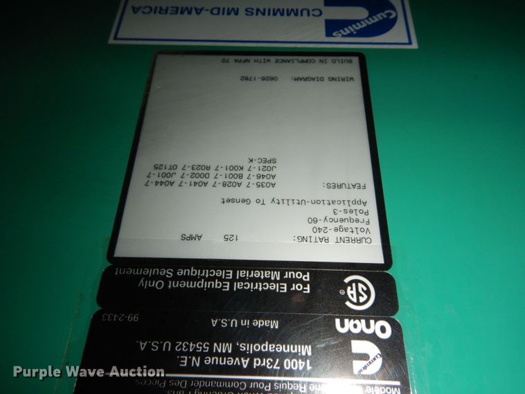 image for item KF9335 Onan 20GGDB generator