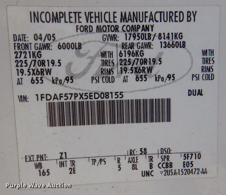 image for item LB9999 2005 Ford F550 Super Duty XLT  flatbed truck with boom mower