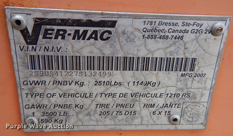 image for item LC9001 2007 Ver-Mac PCMS 1210 message board trailer