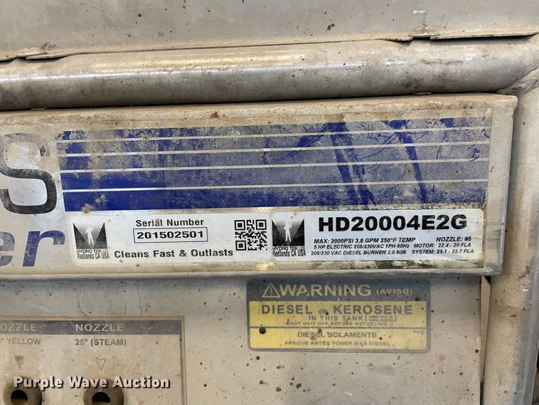 image for item LC9022 2015 Hydro Tek HD20004E2G pressure washer