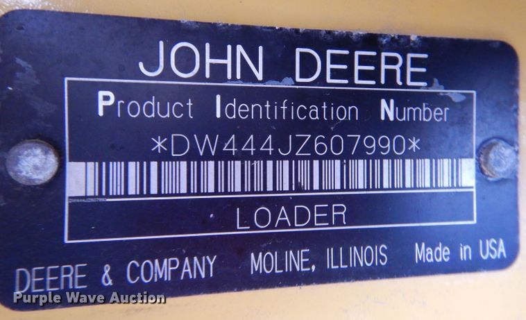 image for item LU9561 2006 John Deere 444J  wheel loader