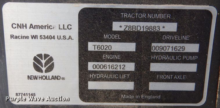 image for item LU9569 2009 New Holland T6020  tractor