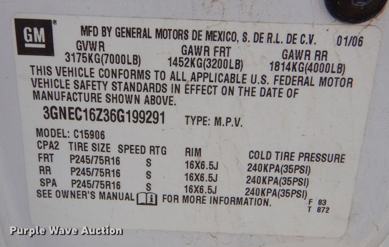 image for item LU9573 2006 Chevrolet Suburban 1500  SUV