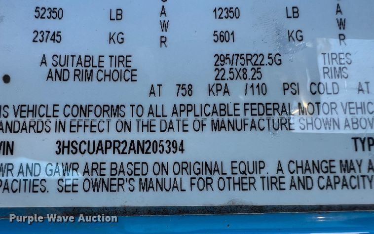 image for item DO8764 2010 International ProStar Premium  semi truck