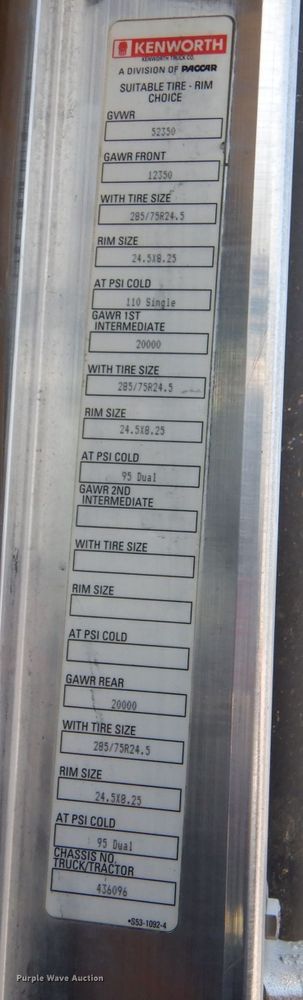 image for item LB9955 2015 Kenworth T800  semi truck