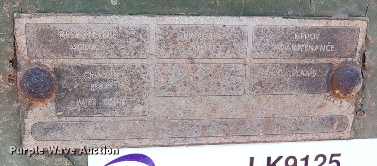 image for item LK9125 1968 Iron Works Wausau  equipment trailer