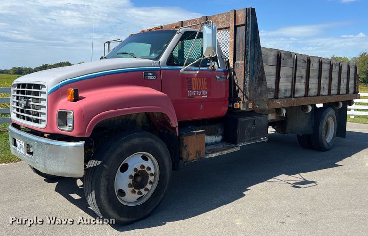 image for item MR9903 1999 Chevrolet C7500  dump flatbed truck