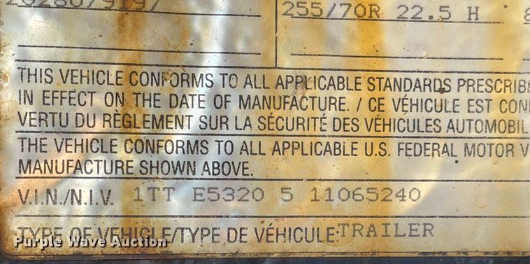 image for item MU9107 2001 Transcraft DLT-2000  drop deck equipment trailer