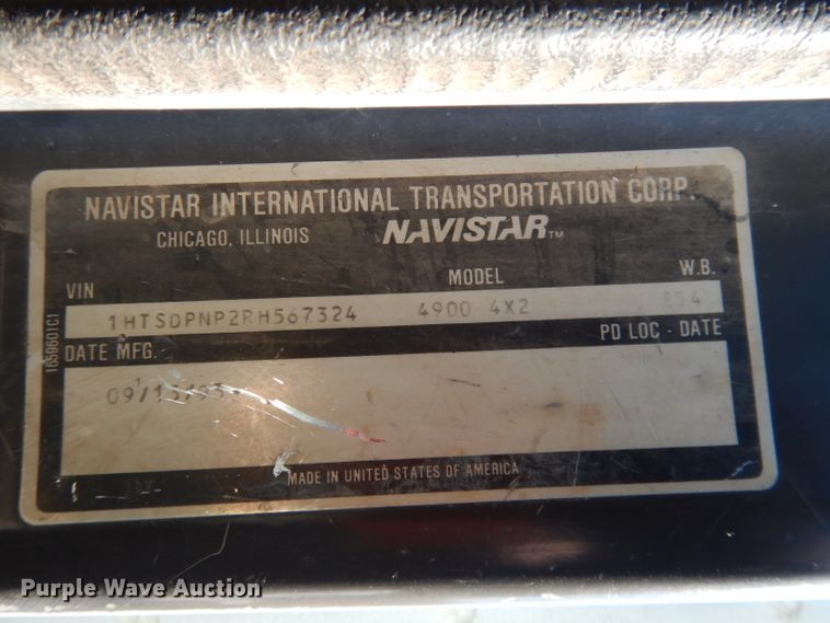 image for item DH8844 1994 International 4900  dump flatbed truck