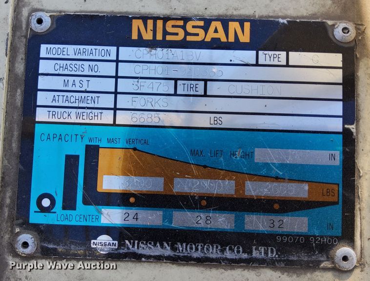 image for item DN6863 Nissan 35  forklift