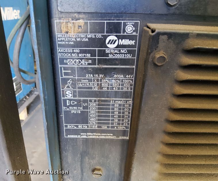 image for item DN6903 (5) Miller Axcess 450 welders