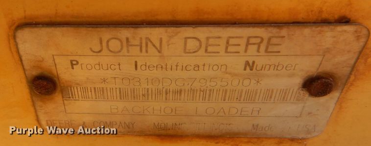 image for item DO1609 1993 John Deere 310D  backhoe