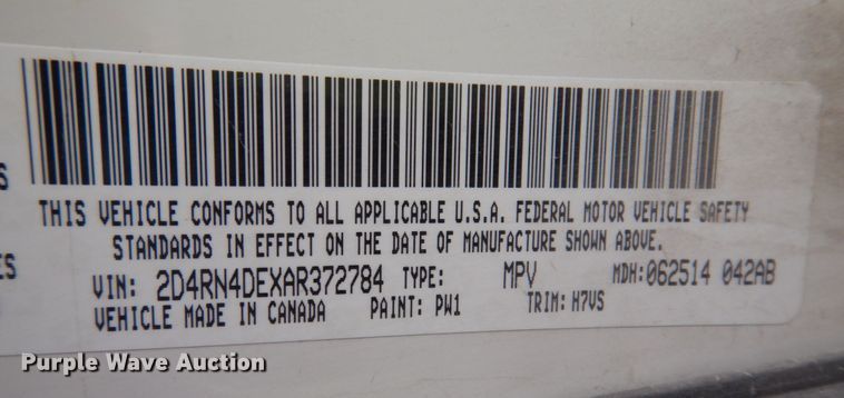 image for item DP0319 2010 Dodge Grand Caravan SE