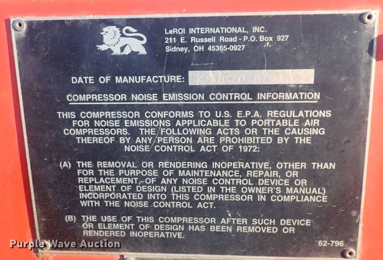 image for item DQ2969 Leroi 175  air compressor