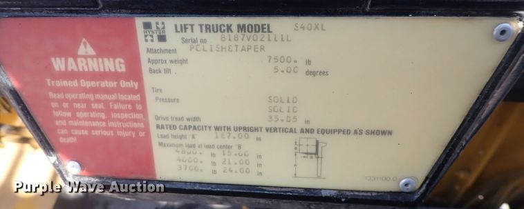 image for item DQ2999 Hyster S40XL  forklift
