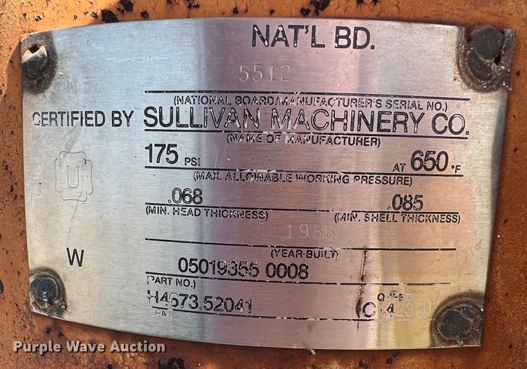 image for item HX9921 1986 Sullivan Machinery  air compressor