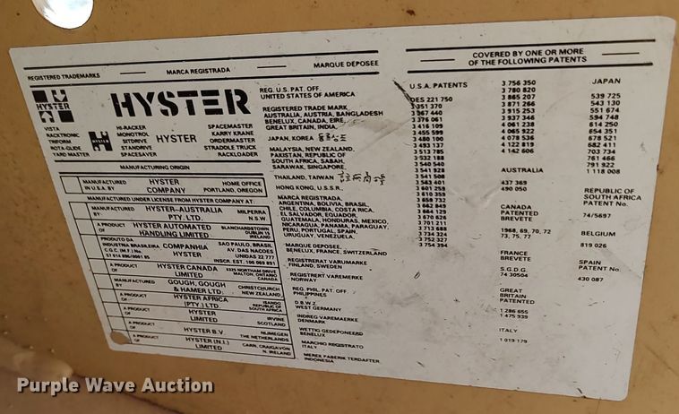 image for item IS9470 Hyster S30XL  forklift