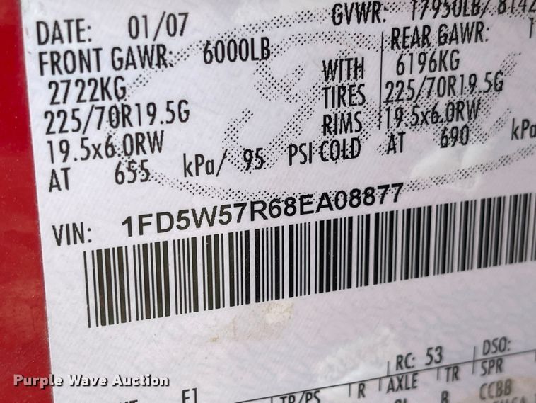 image for item JD9329 2008 Ford F550 Super Duty XL  Crew Cab truck cab and chassis