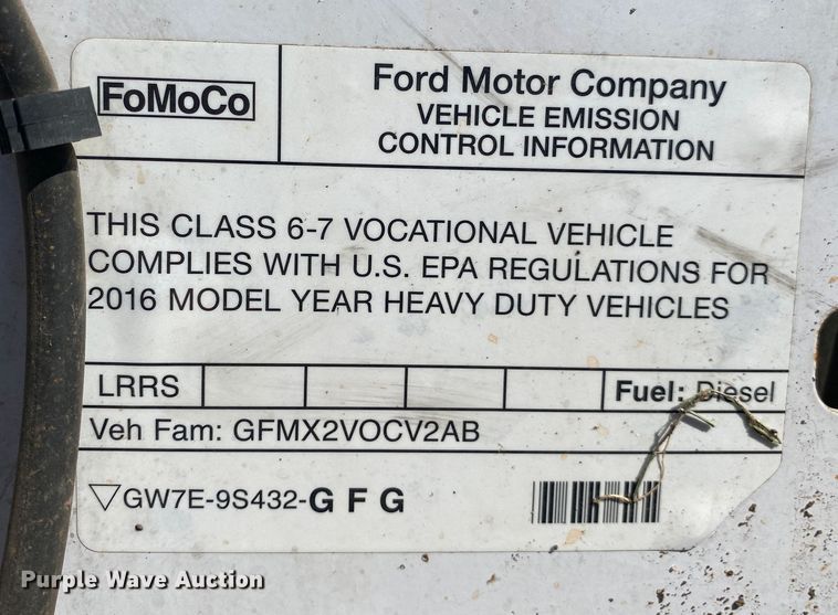 image for item JW9382 2016 Ford F650 Super Duty  box truck