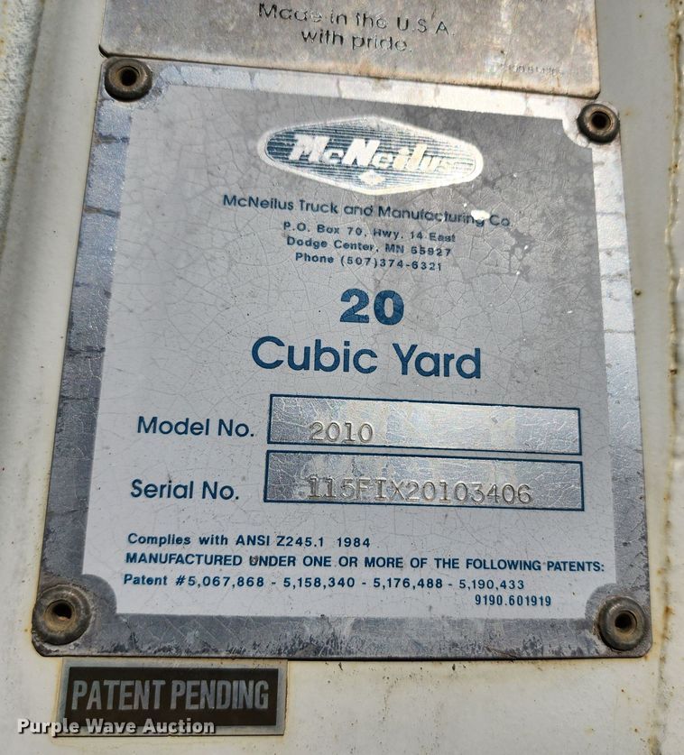 image for item KH9219 McNelius 2010  refuse bed