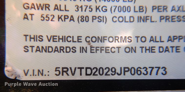 image for item KO9923 2018 Lamar  tilt deck equipment trailer