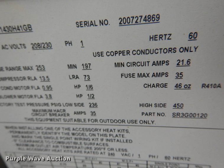image for item KO9983 (2) Goodman GPC1430H41GB combination AC units