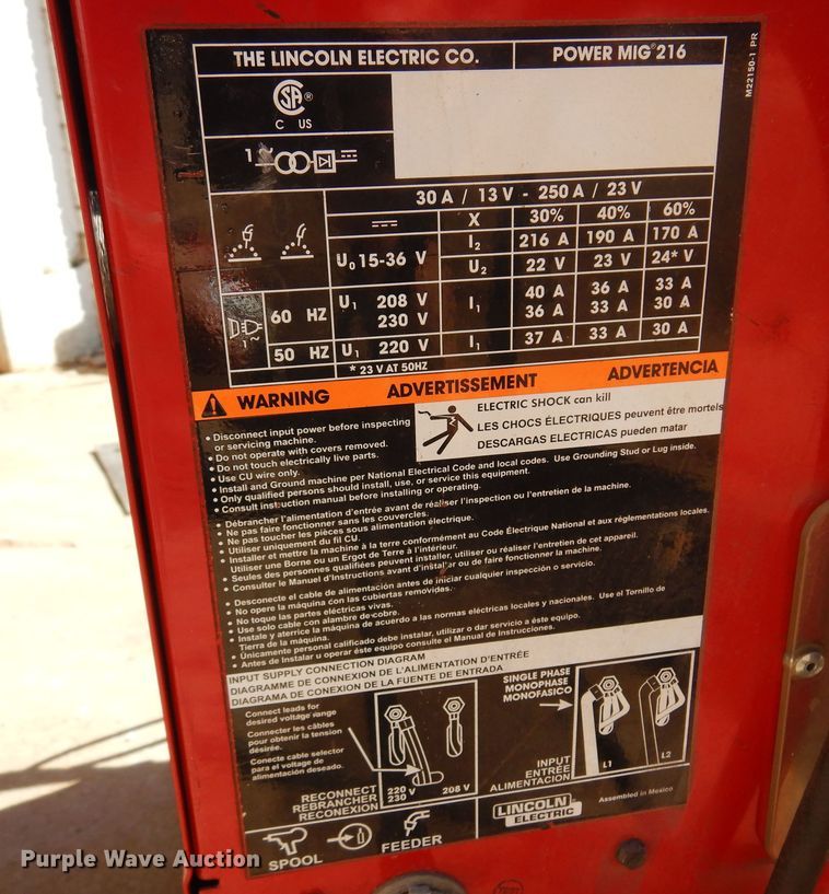 image for item KO9986 Lincoln 216 Power Mig  welder
