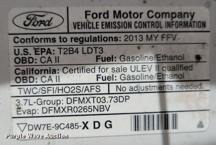 image for item KW9488 2013 Ford F150  SuperCab pickup truck