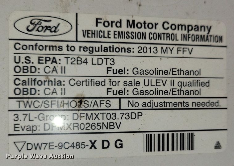 image for item KW9490 2013 Ford F150  SuperCab pickup truck