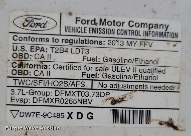 image for item KW9491 2013 Ford F150  SuperCab pickup truck