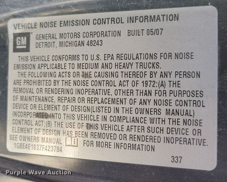 image for item KW9494 2007 Chevrolet C4500  Crew Cab flatbed truck