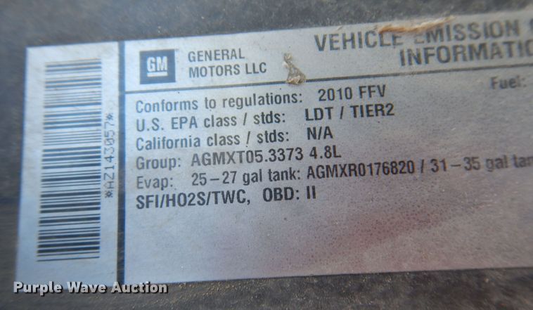 image for item KW9509 2010 Chevrolet Silverado 1500  Ext. Cab pickup truck