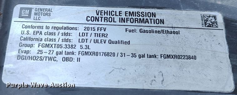 image for item LK9850 2015 Chevrolet Suburban 1500  SUV