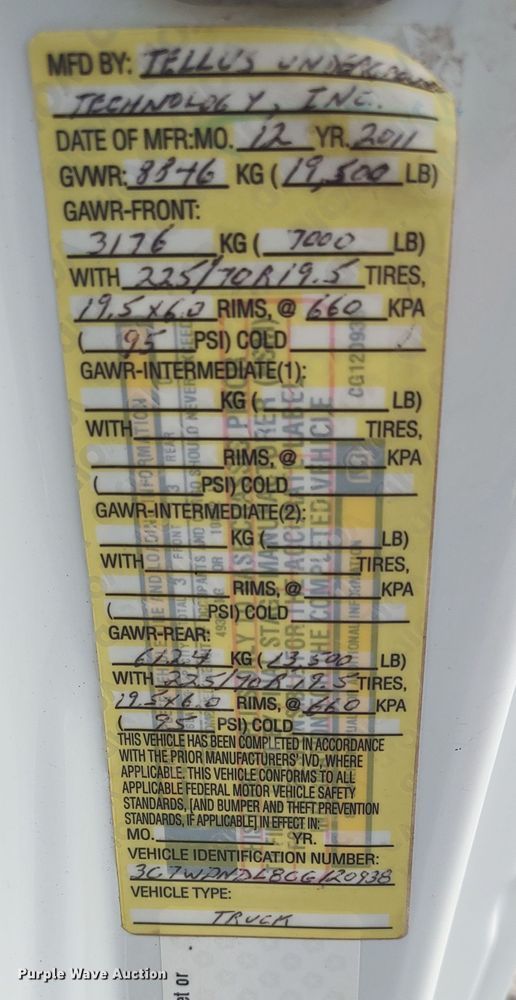 image for item LK9891 2012 Dodge Ram 5500HD  vacuum truck