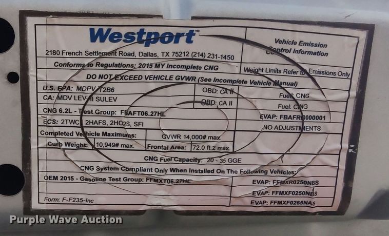 image for item LK9895 2015 Ford F250 Super Duty  SuperCab pickup truck