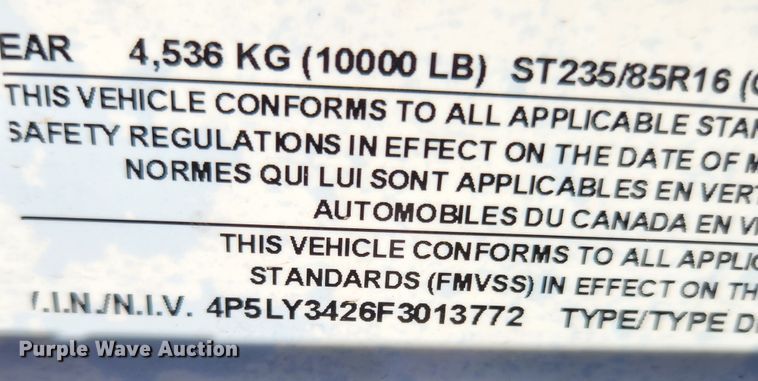 image for item MK9379 2015 PJ Trailers  equipment trailer