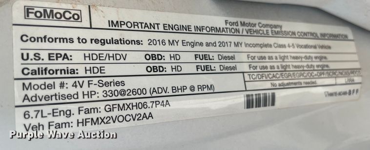 image for item MR9343 2017 Ford F550 Super Duty XL  utility / service truck