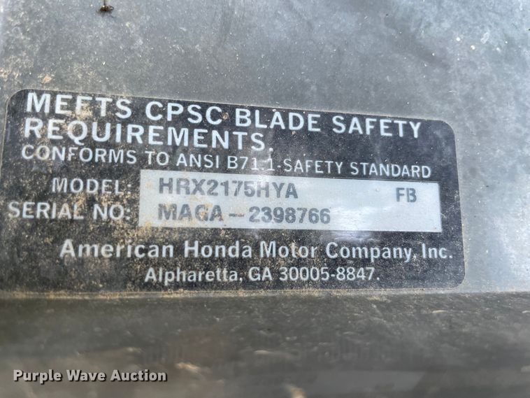 image for item MR9385 Honda HRX217  push mower