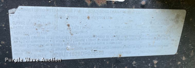 image for item MR9390 2013 Road Boss Trailers  utility trailer