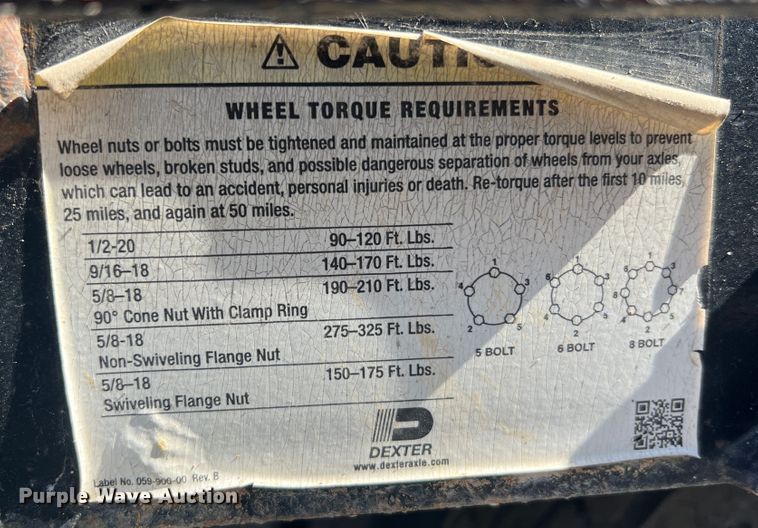 image for item MR9942 2017 Bigtex 22GN-20BK+5MR  equipment trailer