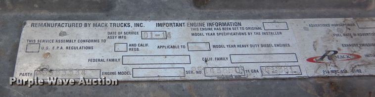 image for item DF8125 2004 Mack CV513 Granite  ready mix truck