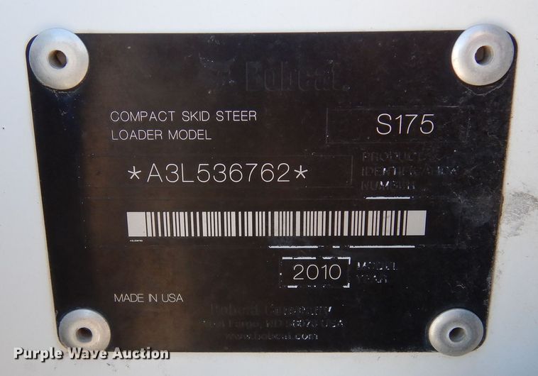 image for item DF8134 2010 Bobcat S175  skid steer loader