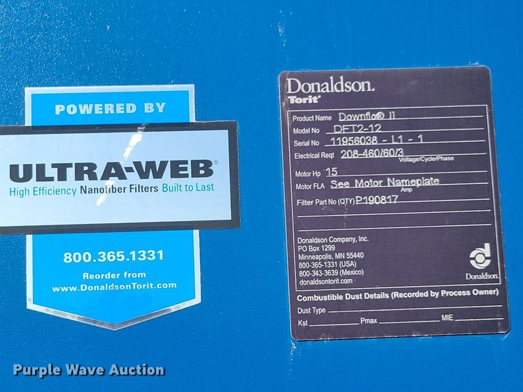 image for item DM8060 Donaldson Torit Downflo II  dust collector